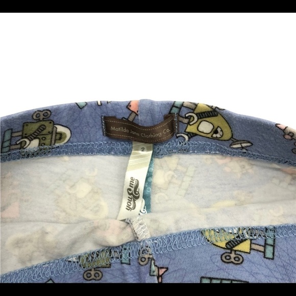 Matilda Jane You & Me Short Circuit Robot Ruffle Leggings Girls 2. - Picture 4 of 4